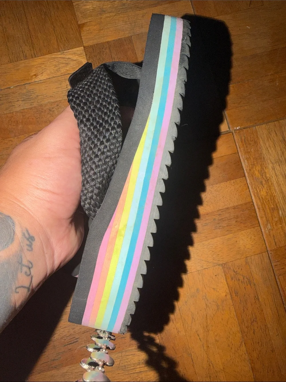 Roxy Kids Black Flip Flops with Pastel Logo